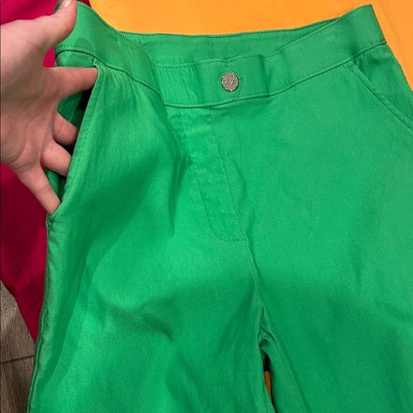Bundle of 3 Cropped Pants Stretch 2 Chicos 1 Rafaella Pink, Green, Orange Size 8 - Picture 6 of 15